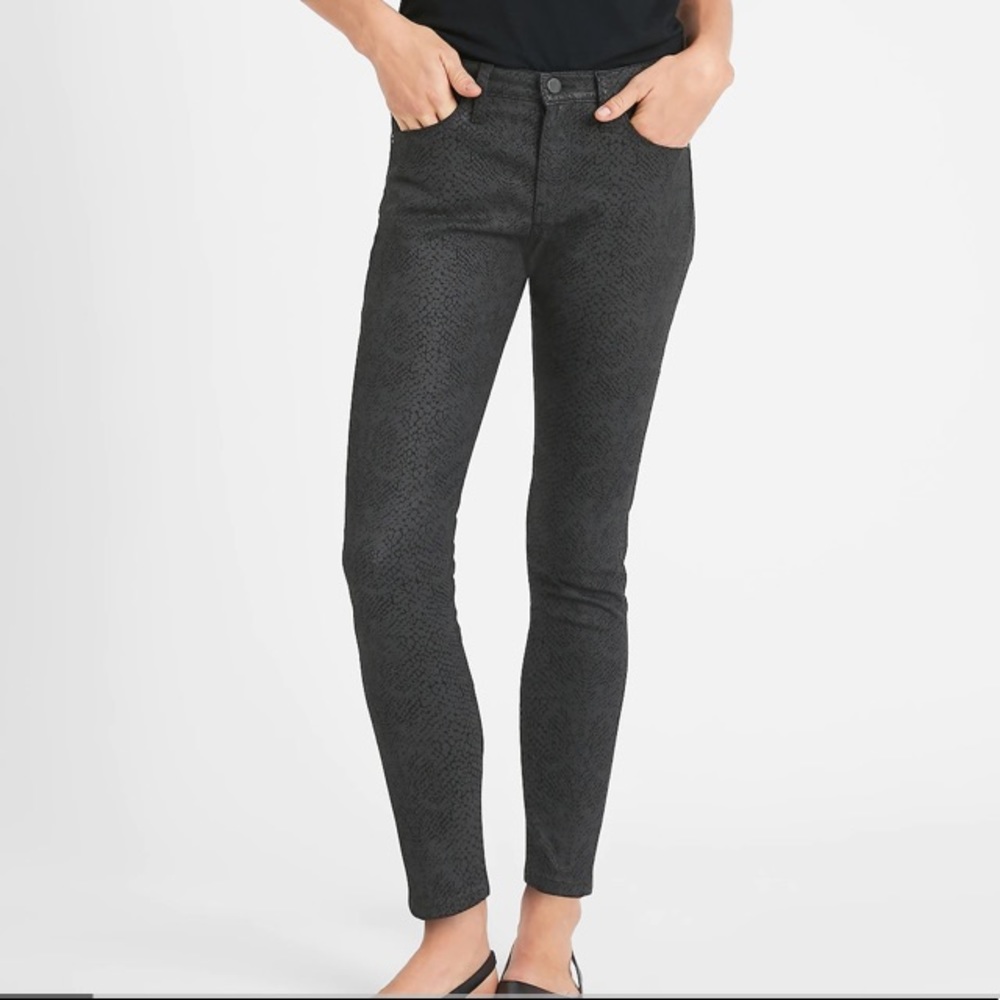 Banana Republic Mid Rise Skinny Snake Print Jean